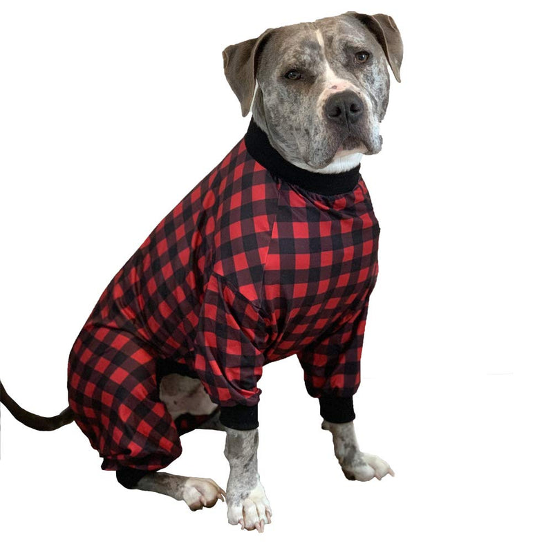 Tooth and Honey Pit Bull Pajamas/Buffalo Plaid/Lightweight Pullover Pajamas/Full Coverage Dog pjs/Updated FIT XX-Large - BeesActive Australia