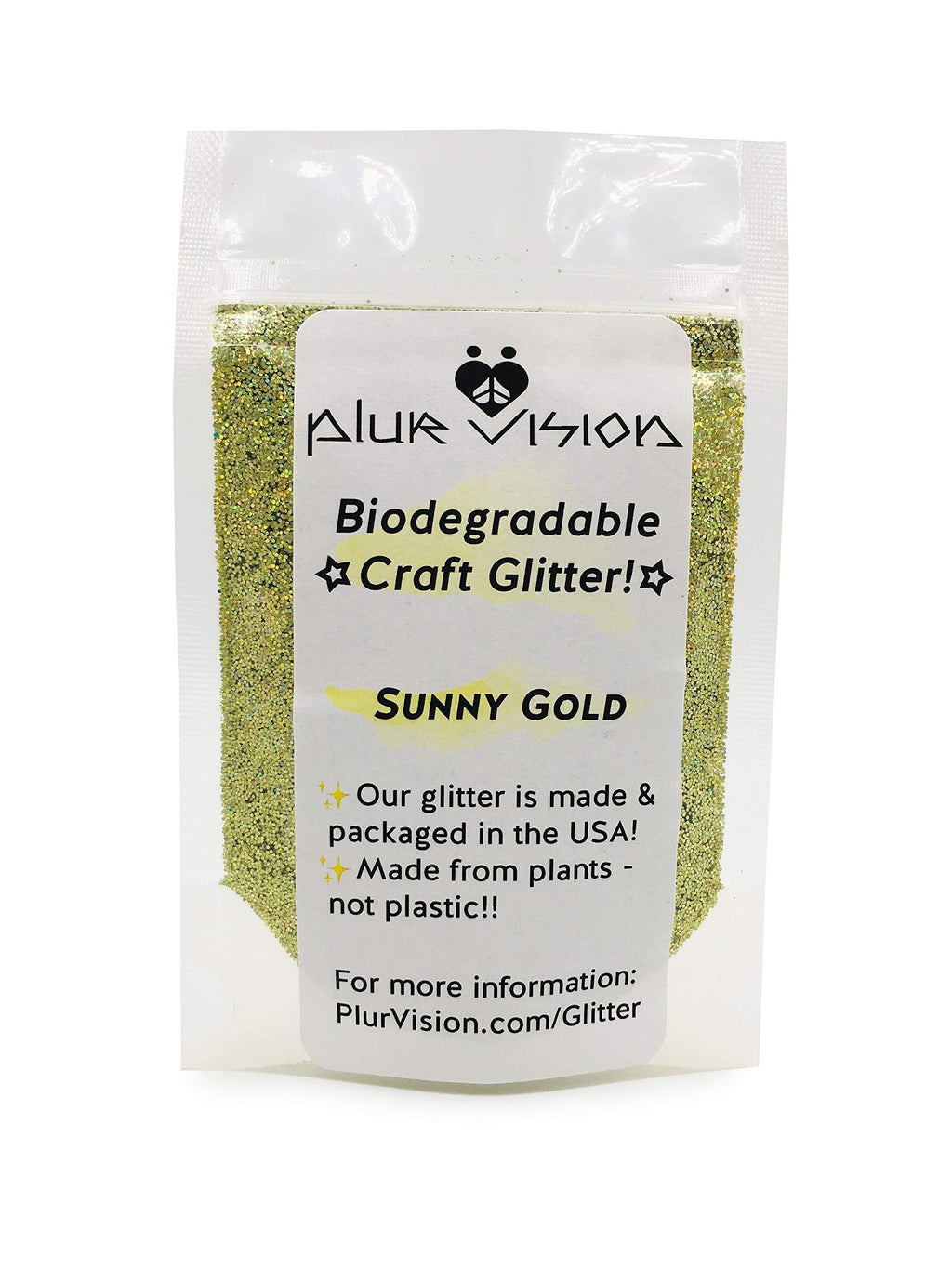 Biodegradable Glitter Made from Plant Cellulose, Earth Friendly. Perfect for Body Decoration, Cosmetics, Crafts, DIY Projects (1/2 Ounce Fine, Sunny Gold) 1/2 Ounce - BeesActive Australia