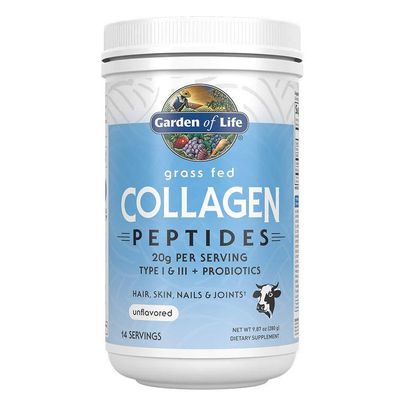 Garden of Life Grass Fed Collagen Peptides Powder for Women Men Hair Skin Nails Joints, Hydrolyzed Protein Supplements, Post Workout, Paleo & Keto, White, Unflavored, 14 Servings, 9.87 Oz 14 Servings (Pack of 1) - BeesActive Australia