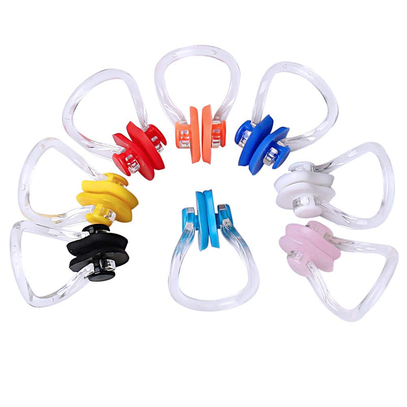 8 Pieces Silicone Swimming Nose Clip, Waterproof Silica Gel Surfing Nose Plug Protector Soft Latex Plugs for Kids and Adults (8 Colors) - BeesActive Australia