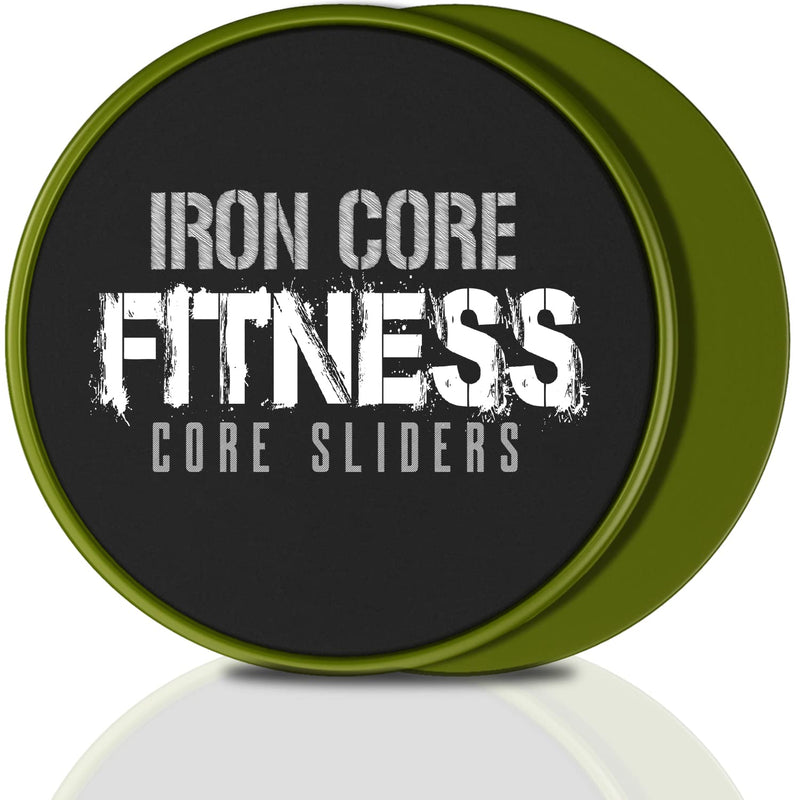 Iron Core Fitness 2 x Dual Sided Gliding Discs Core Sliders Ultimate Core Ab Fitness Trainer. Gym, Home Abdominal & Total Body Workout Equipment for use on All Surfaces. Camo Green - BeesActive Australia