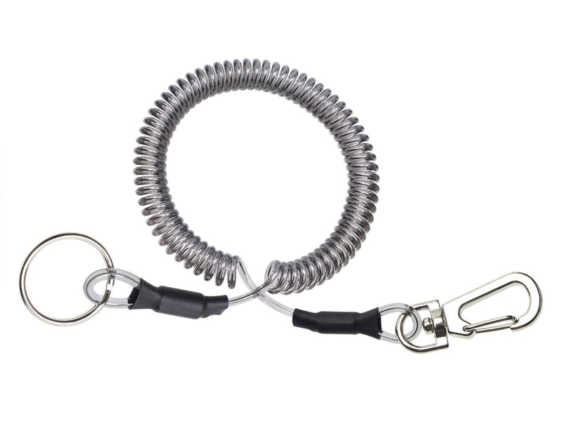 Mini Skater Fishing Coil Lanyard Fishing Tool Retractable Plastic Safe Rope Wire for Securing Fishing Pliers, Kayak, Surfing, Boating and Wading,1Pcs (Spiral Length:6 inch) - BeesActive Australia
