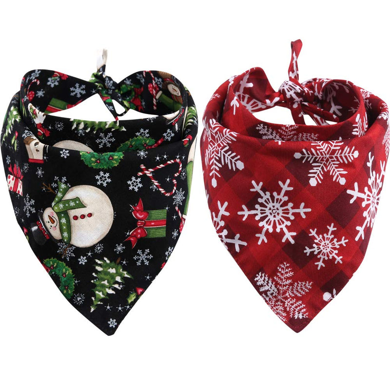 2 Pack Christmas Dog Bandana Reversible Triangle Bibs Scarf Accessories for Dogs Cats Pets Animals Large Pattern 1 - BeesActive Australia