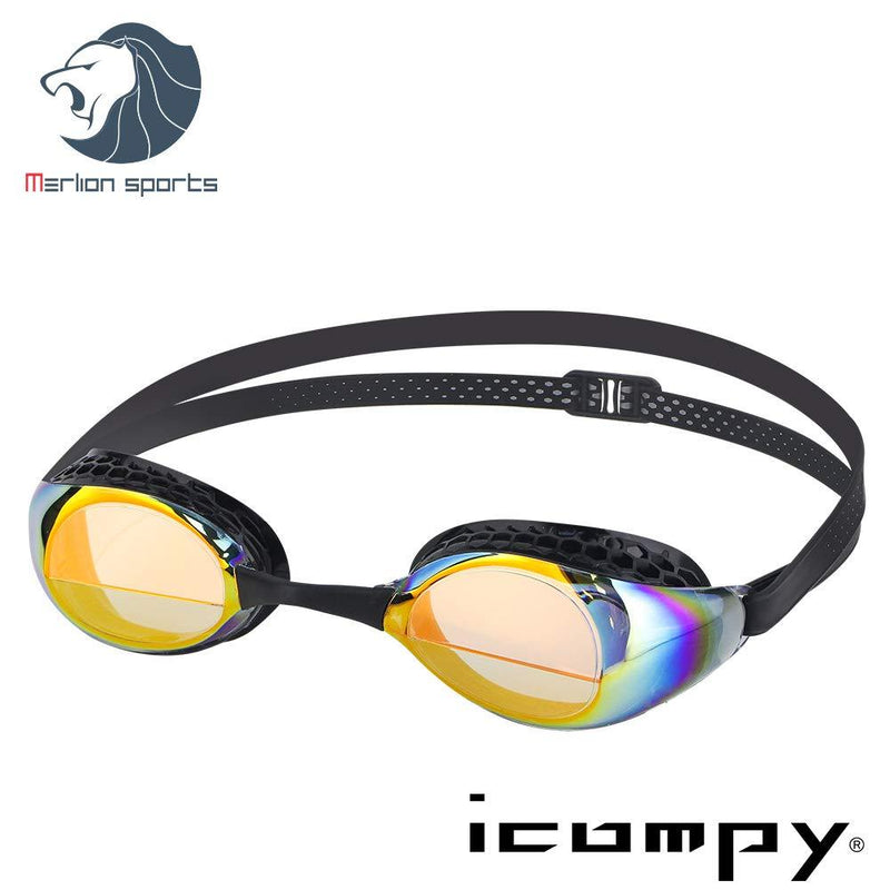 [AUSTRALIA] - icompy LANE4 Performance & Fitness Swim Goggle - Hydrodynamic Design, Anti-Fog UV Protection IE-VC-952 L.SMOKE/ORANGE/BLACK 
