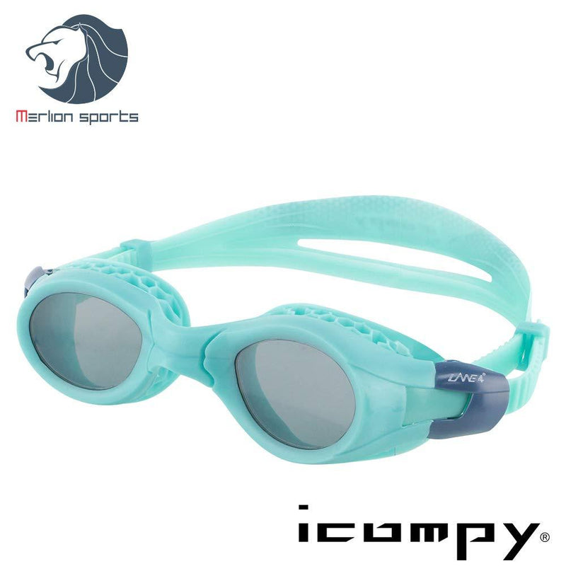 [AUSTRALIA] - icompy LANE4 Performance & Fitness Junior Swim Goggle - Hydrodynamic Design, Anti-Fog UV Protection IE-VC-959 SMOKE/GREEN 