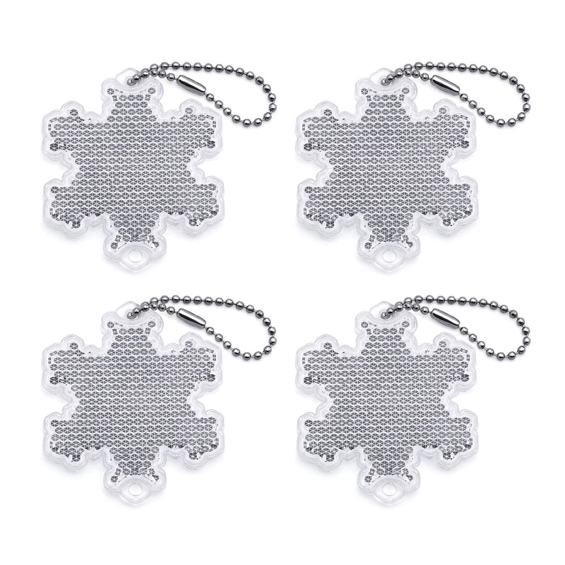 MFC PRO 4Pcs Super Bright Safety Reflector - Stylish Reflective Gear for Jackets, Bags, Purses, Backpacks, Strollers and Wheelchairs Snowflake - BeesActive Australia