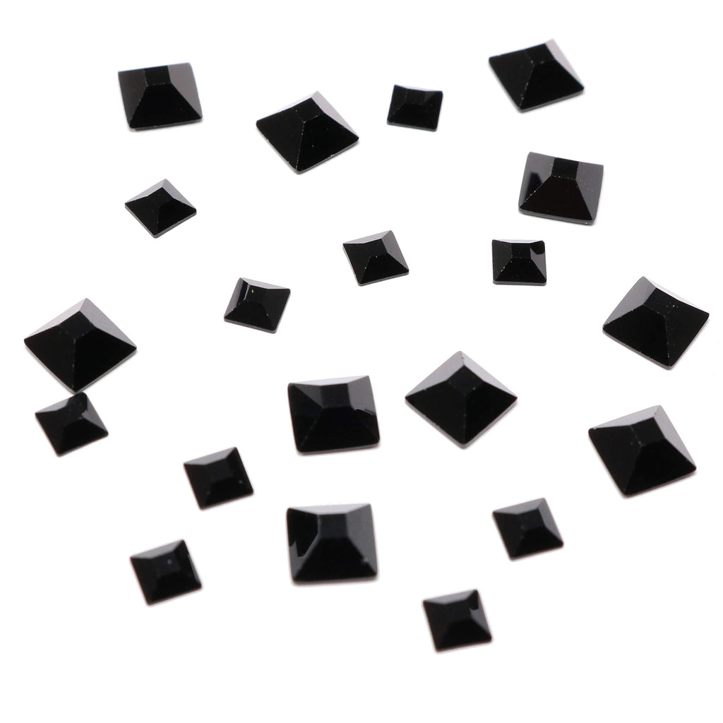 Swarovski 2403 Pyramid Flatbacks Crystals Nail Art Rhinestones, Mixed Size (4mm and 6mm) Jet Black- 20 Pieces - BeesActive Australia