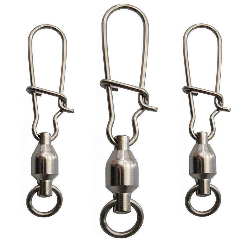 Fishing Ball Bearing Swivels with Duo Lock Snaps - 25Pcs Copper Stainless Steel Welding Rings Fishing line connectors High Strength Saltwater Big Game Fishing Swivel Size 2 (50lb) 25 Pack - BeesActive Australia