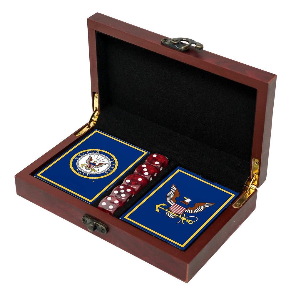 [AUSTRALIA] - USN Navy Playing Cards with Dice - US Navy Sailor Gift Set 