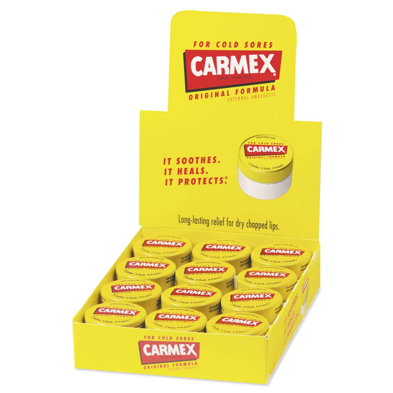 Carmex Moisturizing Lip Balm, Original Flavor, 0.25 oz Jar, 12/Box (LIL62458) - BeesActive Australia