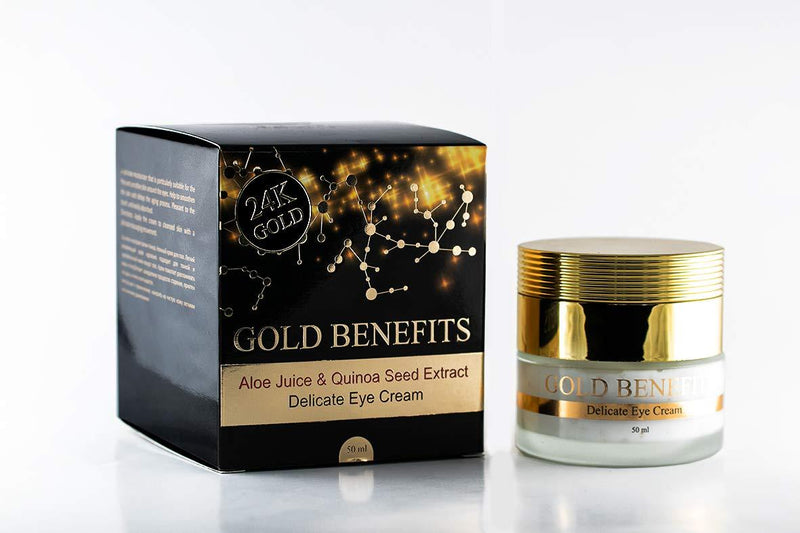 Gold Benefits Delicate Eye Cream, Help to smoothen the skin and delays the aging process. contains a unique formula of 27 Dead Sea minerals combined with Hyaluronic Acid and 24k gold. - BeesActive Australia