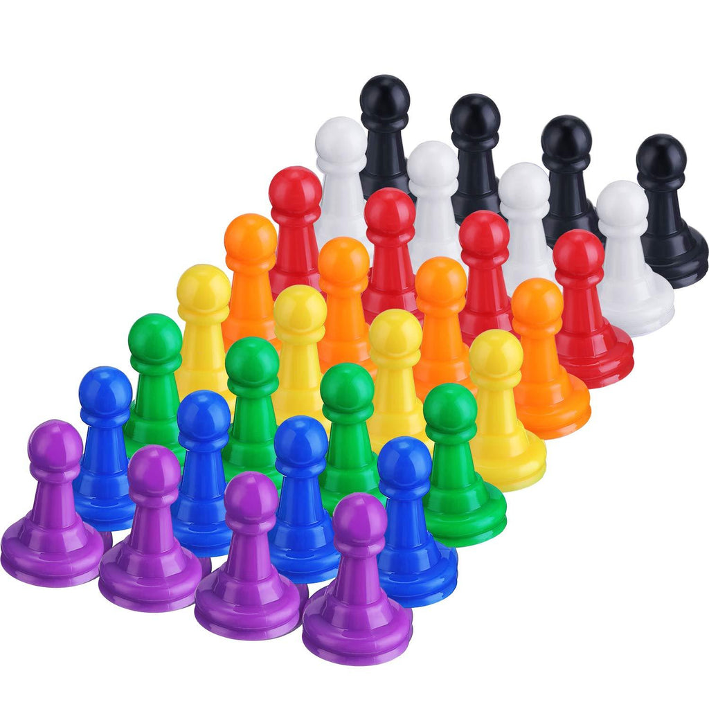 [AUSTRALIA] - Shappy 32 Pieces Multicolor Plastic Pawn Chess Pieces for Board Games Pawns Tabletop Markers 1 Inch 