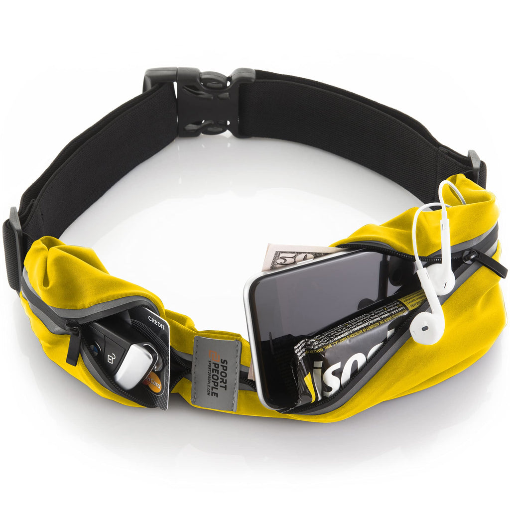 sport2people Running Belt for Men & Women, Phone Holder for Running, Reflective Running Gear, Running Fanny Pack for Women & Men, Cell Phone Holder, Running Waist Packs, Money Belt, Travel belt (Cyber Yellow) Cyber Yellow - BeesActive Australia