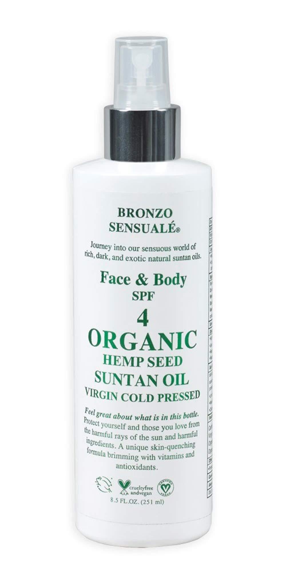 Bronzo Sensuale SPF 4 Sunscreen Deep Golden Tanning Organic Hemp Seed Oil 8.5 Oz. - BeesActive Australia