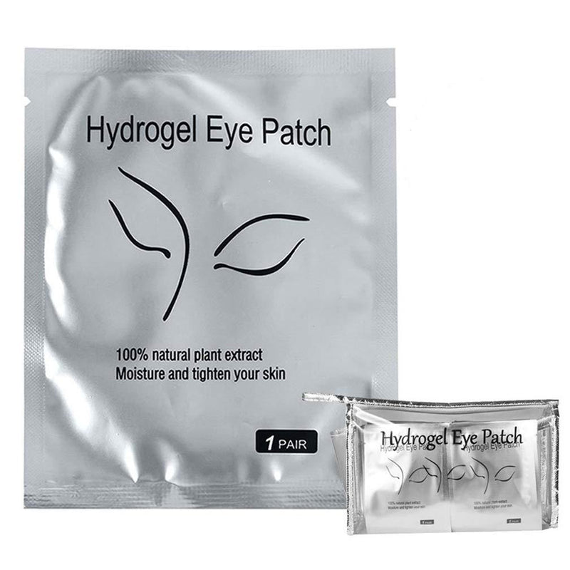 Eyelash Extension Eye Pad, 100 Pairs Under Eye Pads, Lint Free DIY False Lash Extension Beauty Makeup Hydrogel Gel Eye Patches with Transparent Cosmetic Bag - BeesActive Australia