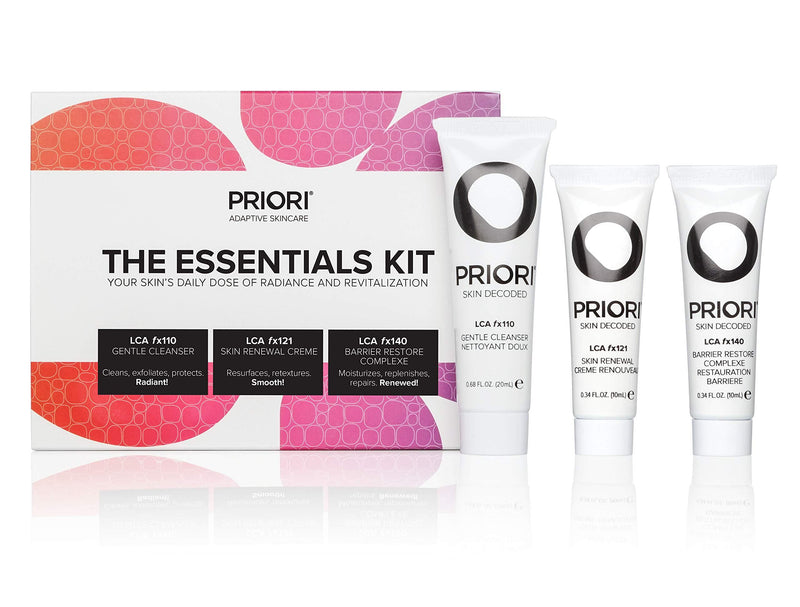 Priori Skincare Essentials Travel Kit for Women and Men 3-Piece Travel Size Gift Set Face Wash, Moisturizer, Age Defying Cream Great for Beauty Gifts, Trial & Travel Sets - BeesActive Australia