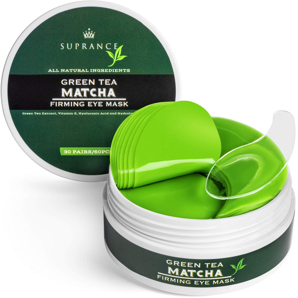 Green Tea Matcha Eye Mask by SUPRANCE - Under Eye Patches Treatment for Dark Circles, Eye Bags, Puffiness - Anti-Wrinkle With Hyaluronic Acid and Collagen - 30 Pairs/60 Pcs. - BeesActive Australia