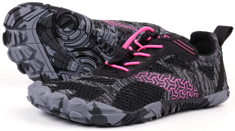 Joomra Women's Minimalist Trail Running Barefoot Shoes | Wide Toe Box | Zero Drop 5.5-6 A_rose Red/Knit - BeesActive Australia