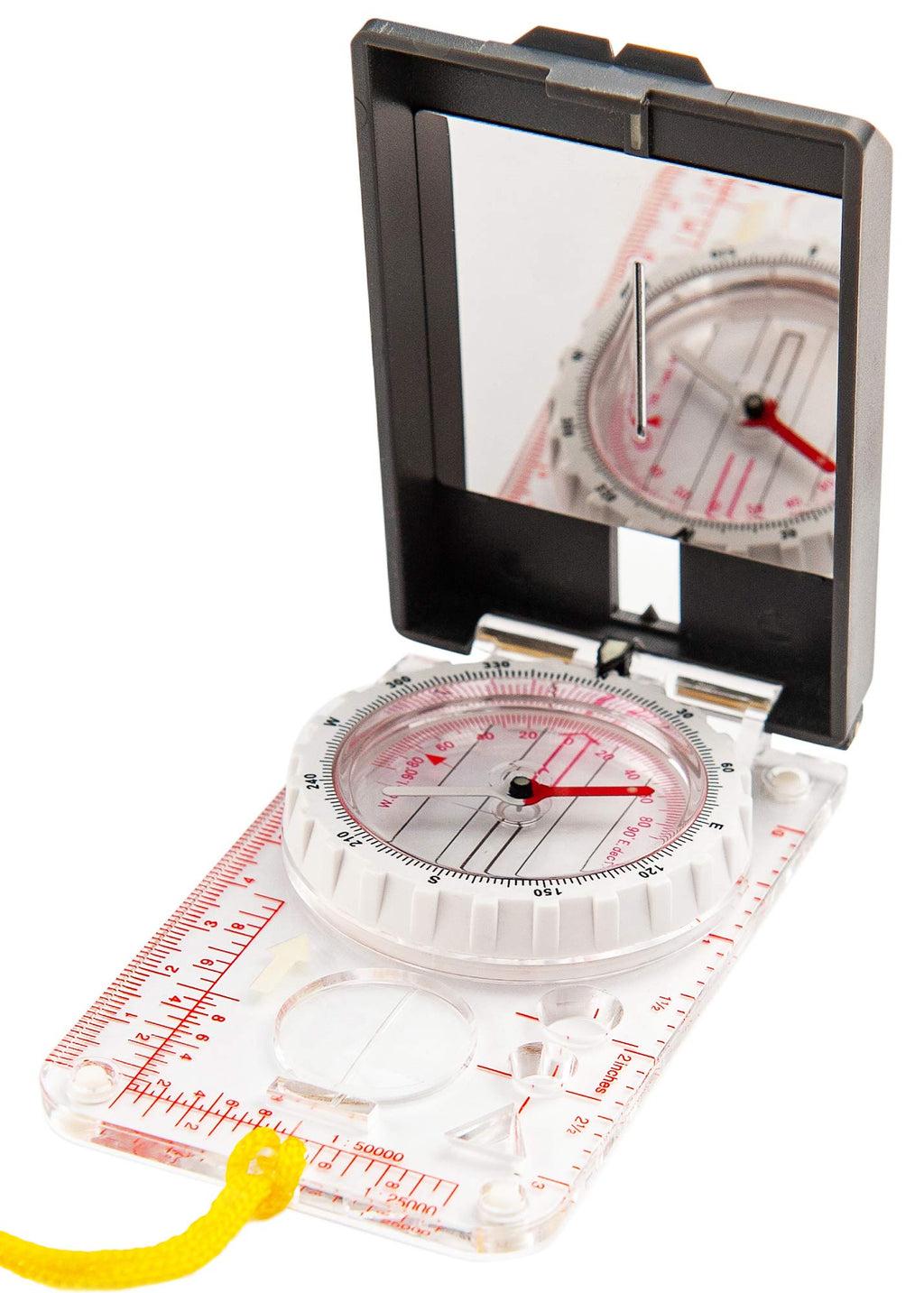 Sighting Compass Mirror Adjustable Declination - Boy Scout Compass Hiking Survival - Map Reading Compass Orienteering - Mirror Compass Hunting Fishing - Military Compass Waterproof Backpacking Camping Compass B - BeesActive Australia