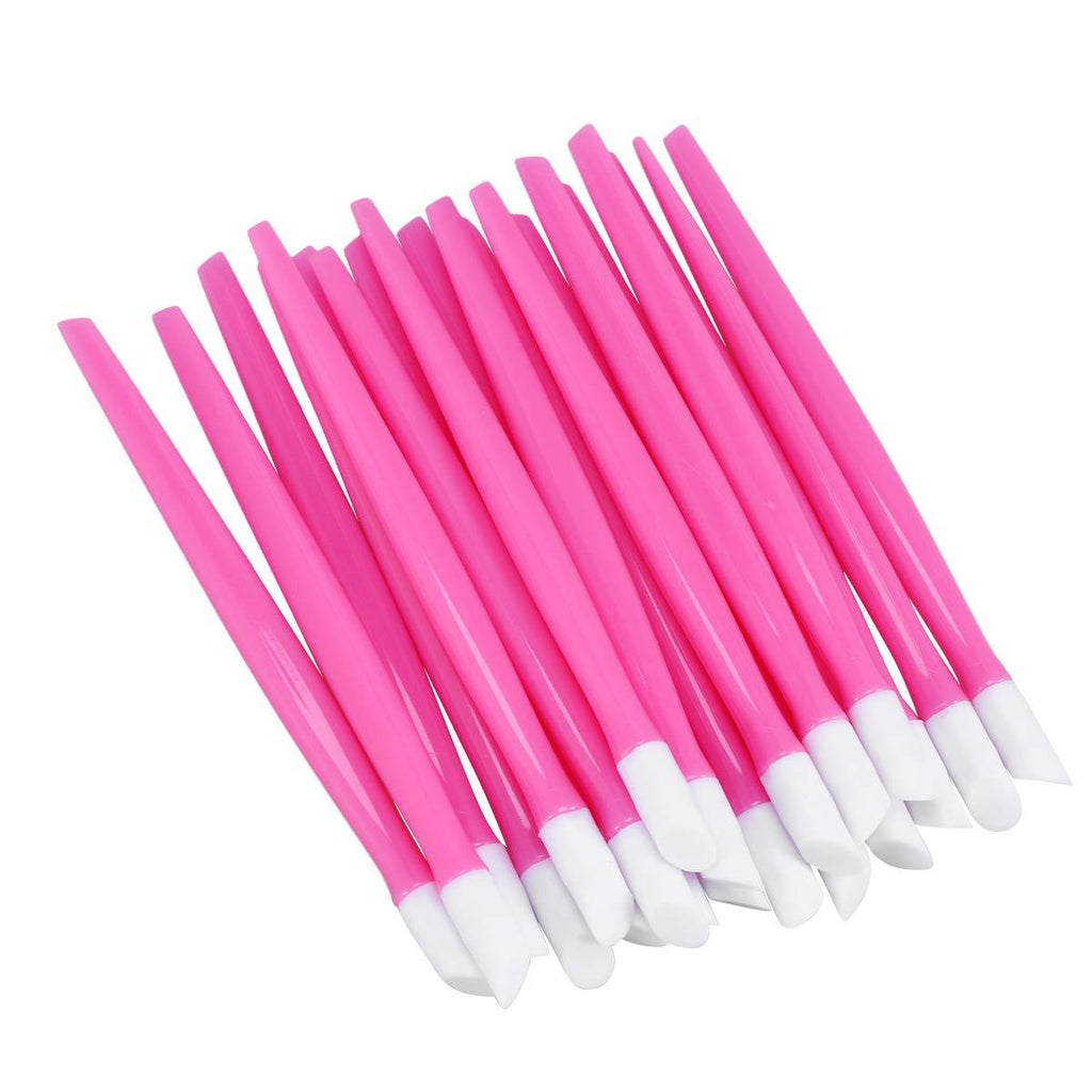 Lurrose 20Pcs Nail Cuticle Pusher Rubber Cleaning Stick Dead Skin Cleaner Exfoliating Scrub Nail Art Manicure Tool(Pink) - BeesActive Australia