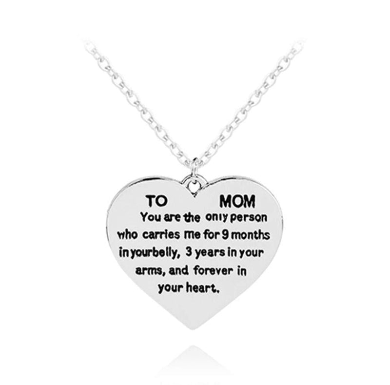 Gifts for Mom Women to Mom You are The Only Person Mom Heart Pendant Necklace Mom Gifts Charm Fashion Chain Necklace Gifts for Mother from Son Daugter - BeesActive Australia