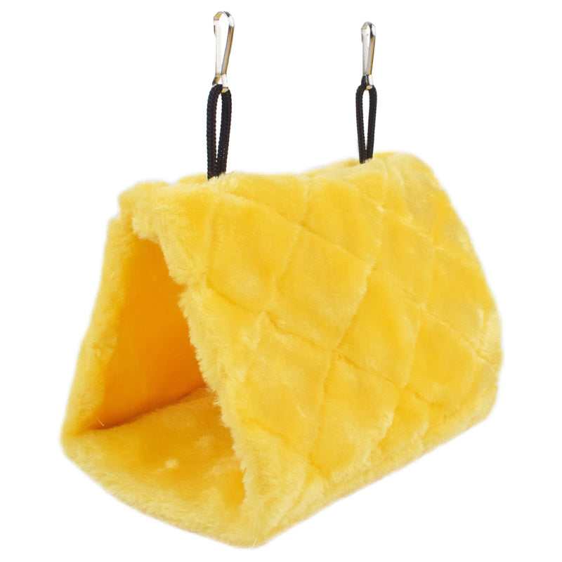 Pesp® Plush Pet Bird Hut Nest Hammock Hanging Cage Warm Nest Happy Snuggle Cave Tent (Yellow(Medium)) Medium Yellow - BeesActive Australia