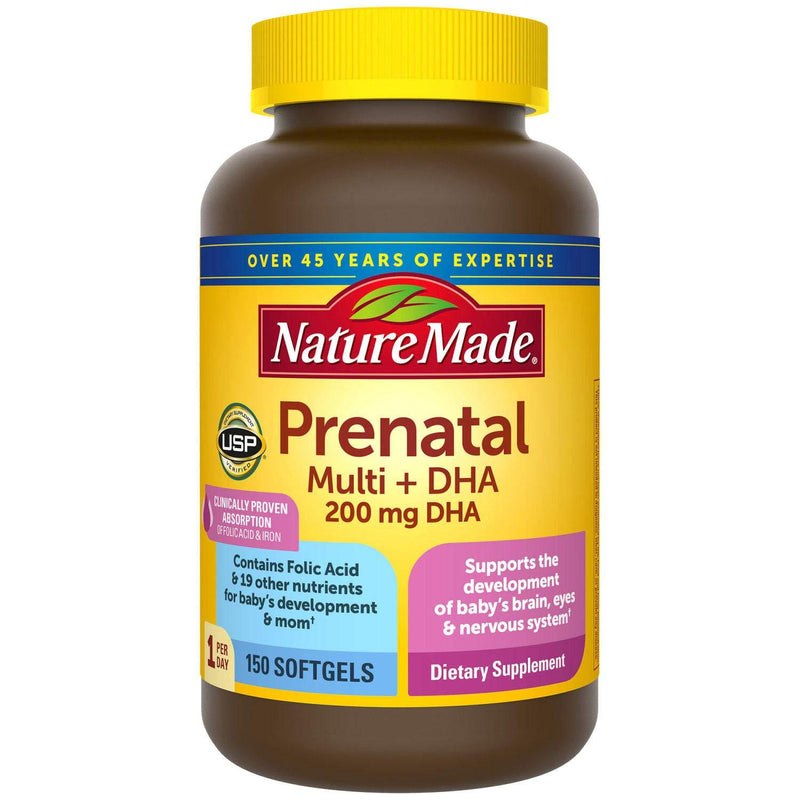 Nature Made Prenatal + DHA 200 mg Softgels (.150 Count) - BeesActive Australia