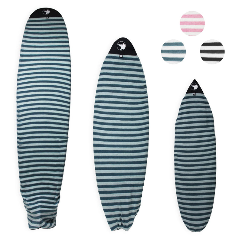 PAMGEA Surfboard Sock Cover | Lightweight Board Bag, Stretch Protective Cover| For Shortboard, Longboard, Hybrid, & Standup Paddleboard (SUP) 5'8" Hybrid Aqua - BeesActive Australia
