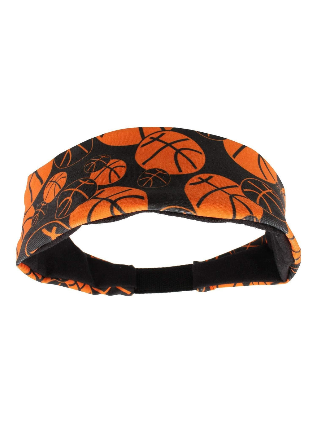 MadSportsStuff Crazy Girls Basketball Headband with Basketball Logos Black/Orange One Size - BeesActive Australia