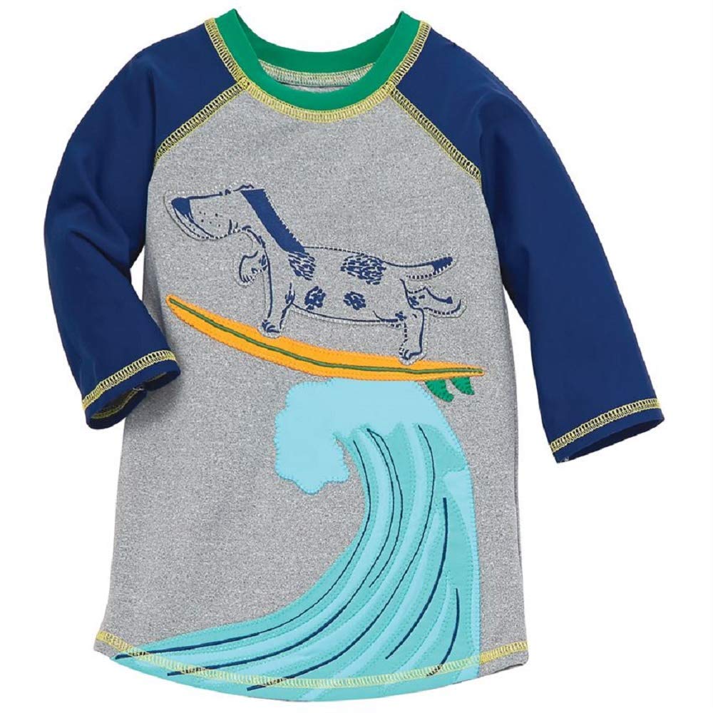 [AUSTRALIA] - Mud Pie Boys' Dog Rash Guard MD (2T-3T Toddler) Gray 