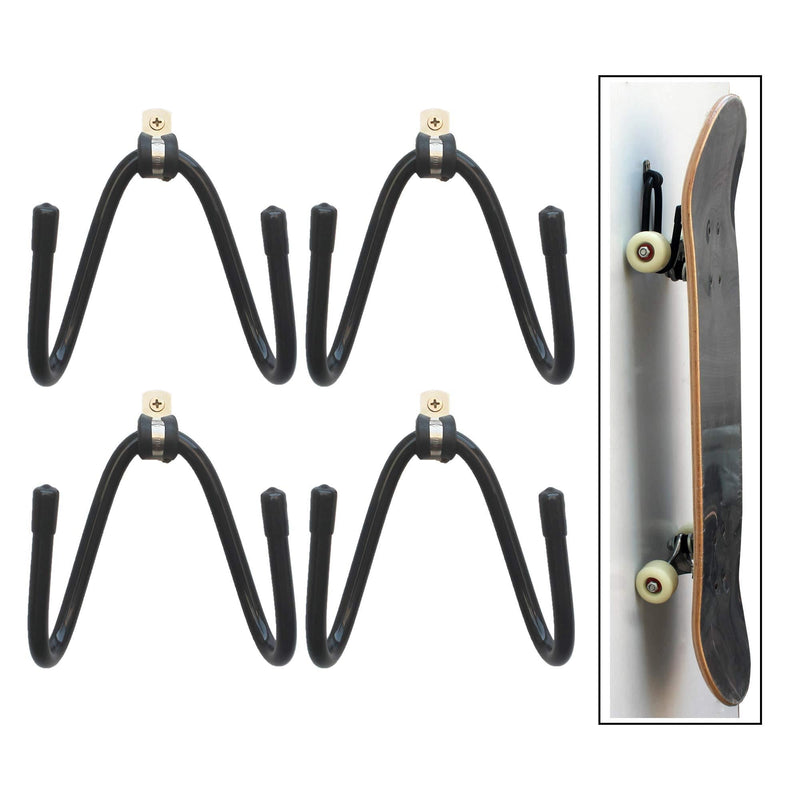 YYST Skateboard Wall Mount Wall Hanger Rack Storage Display - W/ Hardware - No Board Included - W Style - 4/PK - BeesActive Australia