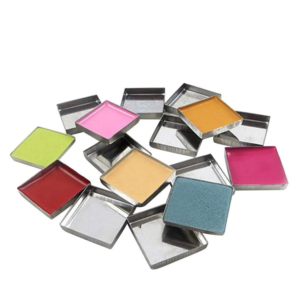 Lurrose 56pcs Empty Square Metal Pans for Magnetic Eyeshadow Makeup Palette Pressed Powder(26mm) - BeesActive Australia