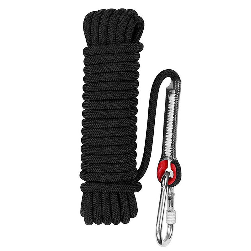 Aoneky 10 mm Static Outdoor Rock Climbing Rope, Fire Escape Safety Rappelling Rope Black 1 32.0 Feet - BeesActive Australia
