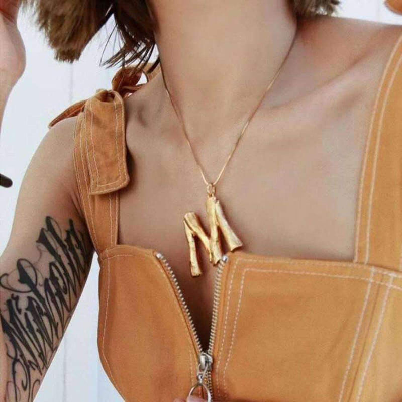 Jovono Bohemian Necklace with M Pendant for Birthday Friendship Jewelry Mothers Day Gift (Gold) - BeesActive Australia