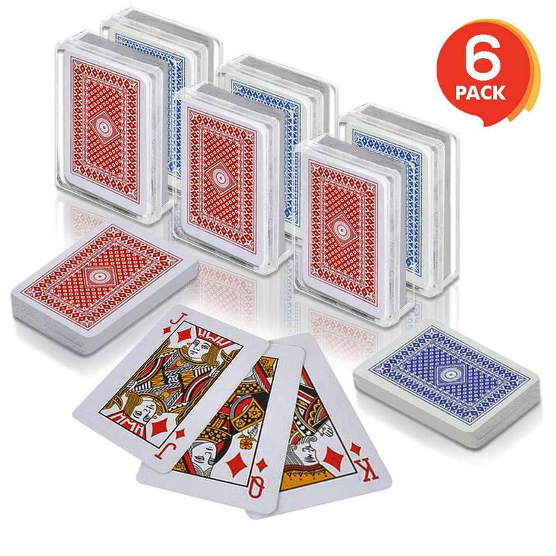 Gamie 2.5 Inch Mini Playing Cards - Pack of 6 Decks - Miniature Card Set - Small Casino Game Cards for Kids, Men, Women - Novelty Gift, Magic Party Favor for Boys Girls, Decoration Idea - BeesActive Australia