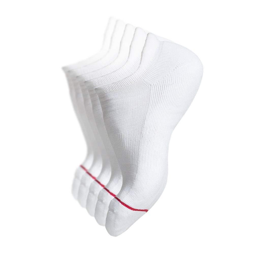[AUSTRALIA] - HUPS Men's Low Cut Performance No-Show Ankle Athletic socks for Running, Golf, 5-pack, Made with LYCRA fiber White 7-10 