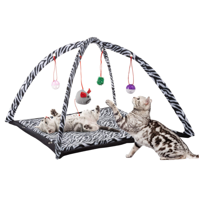 PETMAKER Interactive Cat Toy Rocking Activity Mat Collection - Swing Playing Station with Sisal Scratching Area, Hanging Toy, Rolling Ball for Cats and Kittens - BeesActive Australia