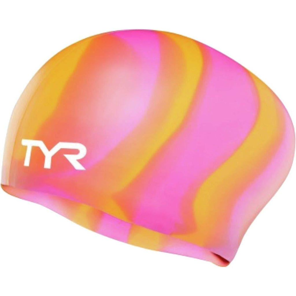 [AUSTRALIA] - TYR Mens Long Hair Silicone Cap Orange/Pink One Size 