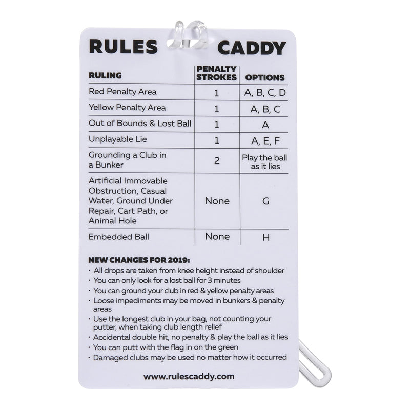 Rules Caddy - Simplify The Rules of Golf - Golf Bag Tag Accessory - Training Aid - Quick Reference Guide - BeesActive Australia