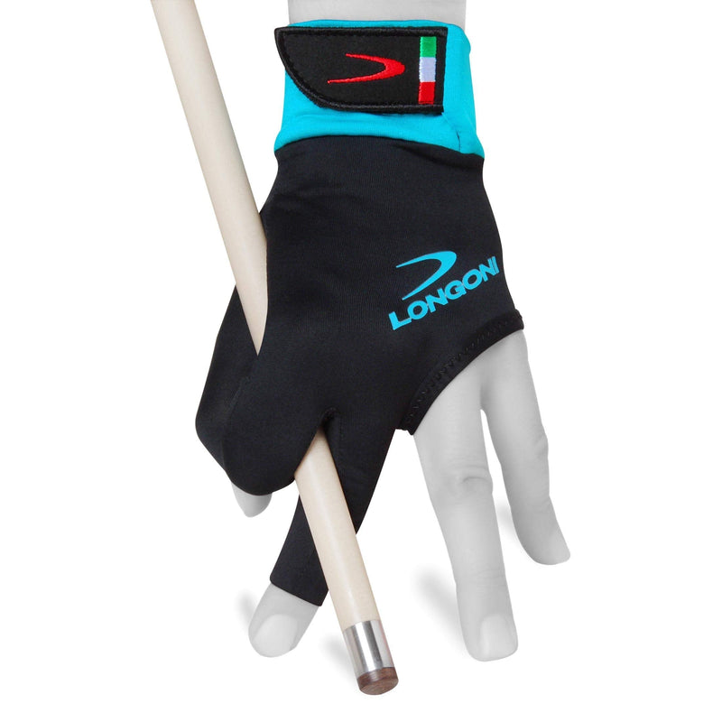 Longoni Sultan 2.0 Billiard Pool Cue Glove - for Left or Right Hand - Black Small For Left hand (Right-handed player) - BeesActive Australia