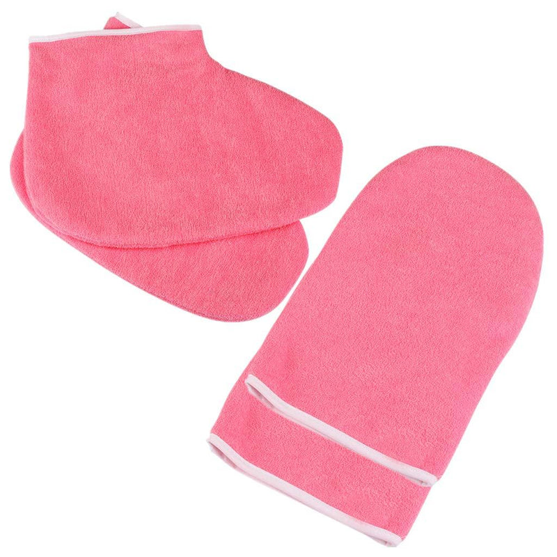 2 Pairs Paraffin Wax Bath Cloth Gloves Sock Booties, Wax Care Insulated Mittens, Heat Therapy Spa Treatment Tanning Mitt, Great for Paraffin Wax Machine paraffin wax kit - BeesActive Australia