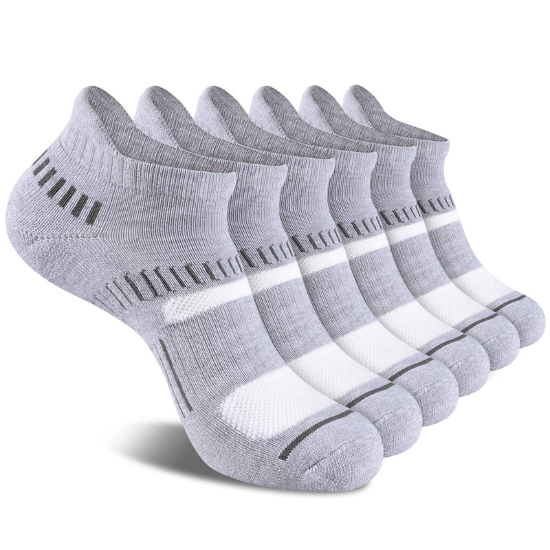 Cooplus Mens Ankle Socks Athletic Cushioned Breathable Low Cut Tab With Arch Support-6Pairs Small-Medium A1-grey 6 Pairs - BeesActive Australia