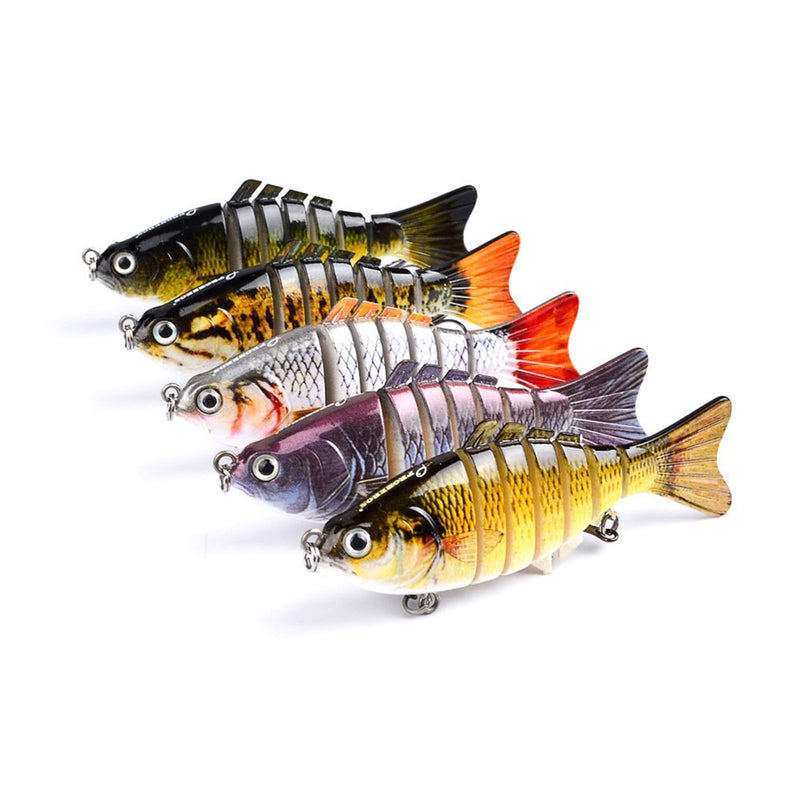 Dream Travel 5Pcs Fishing Lures for Bass Trout Multi Jointed Swimbaits Slow Sinking Bionic Lifelike Swimming Bass Lures Freshwater Saltwater Bass Fishing baits Kit, Color Random - BeesActive Australia