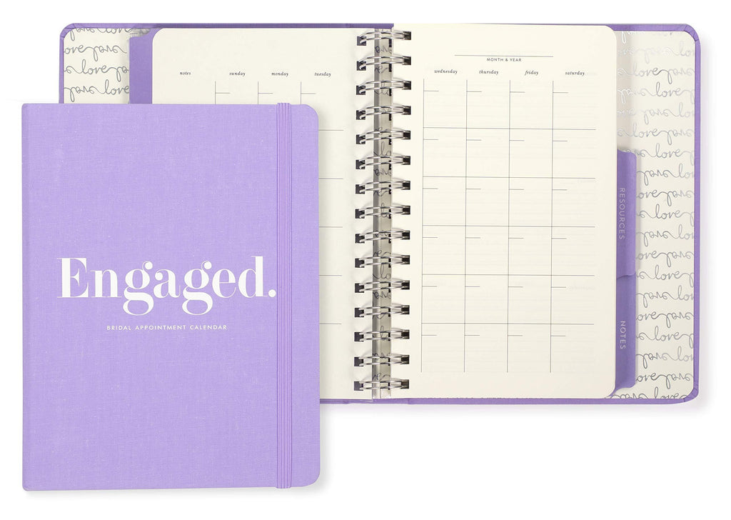 Kate Spade New York Undated Wedding Planner Organizer Weekly and Monthly, Bridal Appointment Calendar Book, Engaged (Purple) Engaged Purple - BeesActive Australia