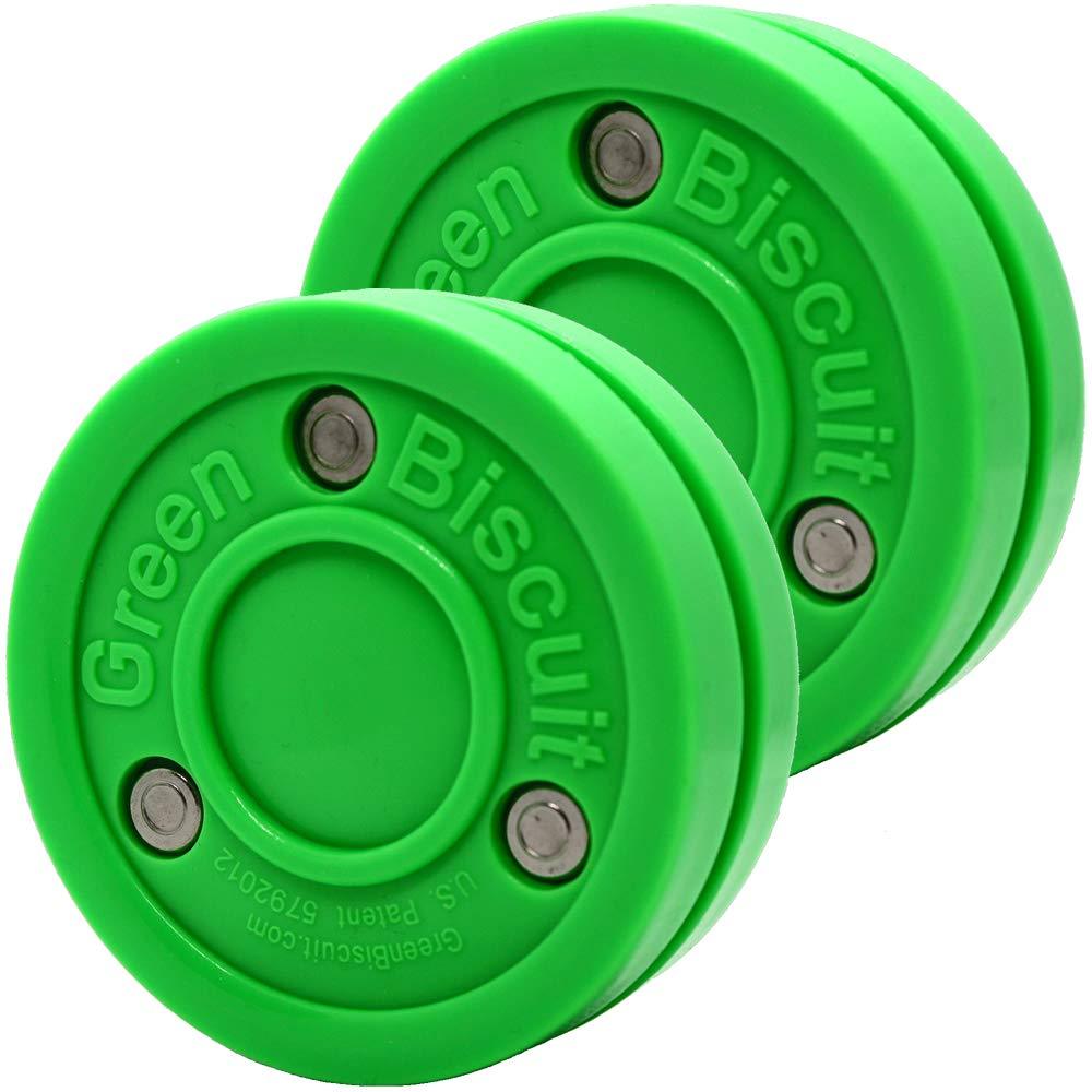 [AUSTRALIA] - Green Biscuit Passer-2 Pack | Off-Ice Stickhandling & Passing Puck | The is Great for Street Hockey green 