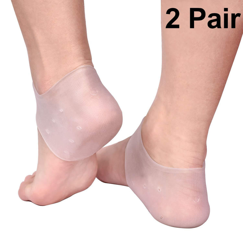 Moisturizing Gel Heel Sock, Breathable Silicone Moisturizing Heel Socks Cushion Foot Sleeve to Relieve Pain and Pressure from Plantar Fasciitis, Protect Bone Heel Spurs & Cracked Foot Skin Care,2 Pair 2 Pairs Moisturizing Socks Gel - BeesActive Australia