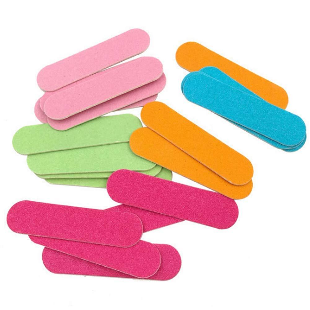 50 Pcs Disposable Nail Files Colorful Mini Emery Boards Nail Art Tools for Home or Professional Usage (Random Color) - BeesActive Australia