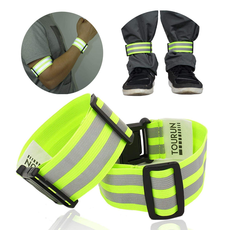 Reflective Running Gear Bands Armband Belt for Night Walking Bike, Adjustable Reflective Bands for Runners Women Kids Men, Bicycle Pants Cuff Bands Straps Clip, Arm Ankle Leg Safety Bands for Cycling - BeesActive Australia