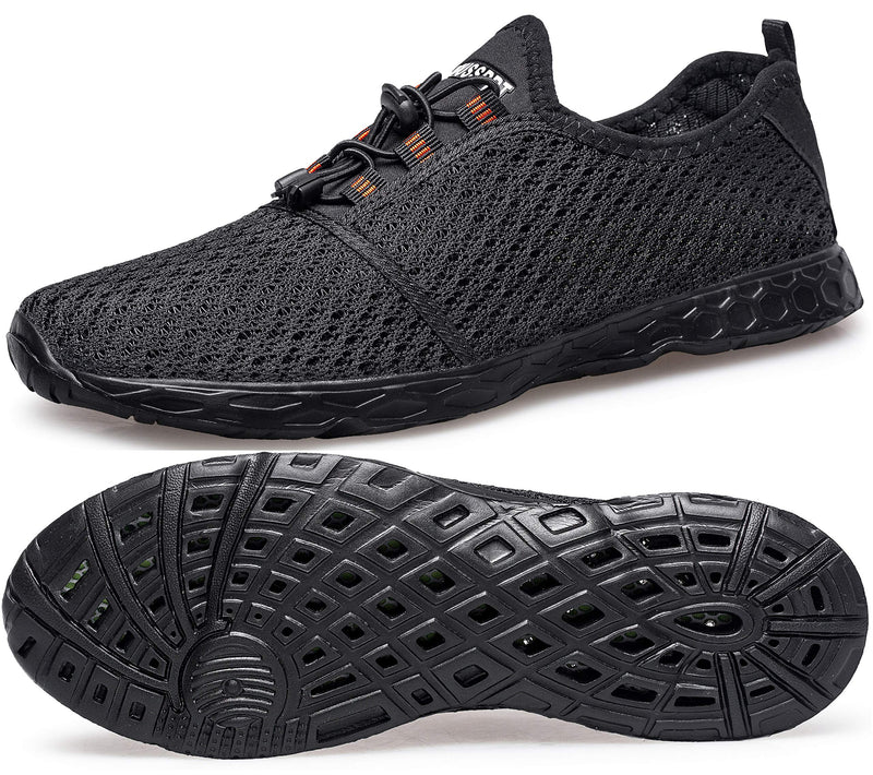 DOUSSPRT Men's Water Shoes Quick Drying Sports Aqua Shoes 8.5 All Black - BeesActive Australia