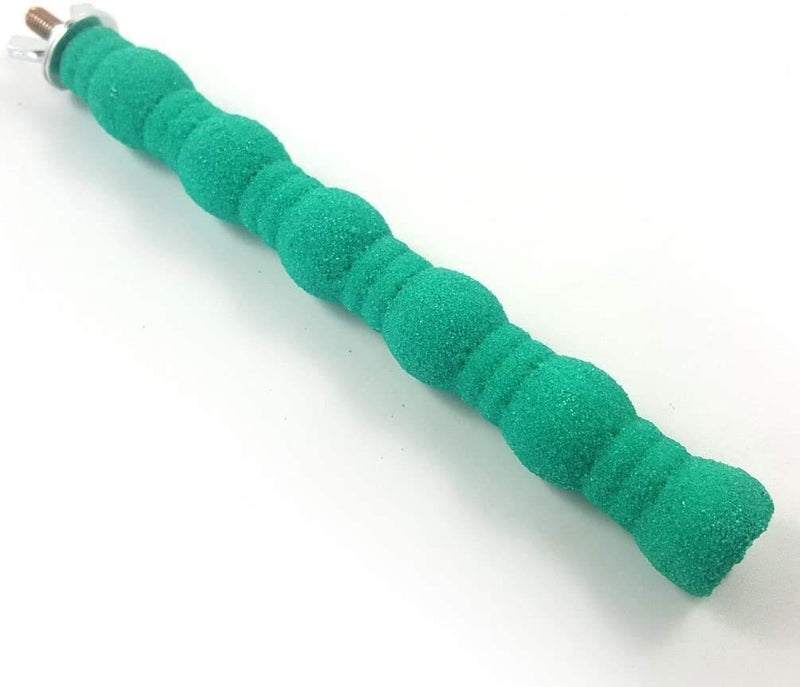 Pet Bird Perch Parrot Rough-surfaced Stand Toy Branch Nature Wood Quartz Sand Branches Nail Perch for Small Medium Birds Cockatiel Parakeet Conure Cage Accessories Green, 6.3in - BeesActive Australia